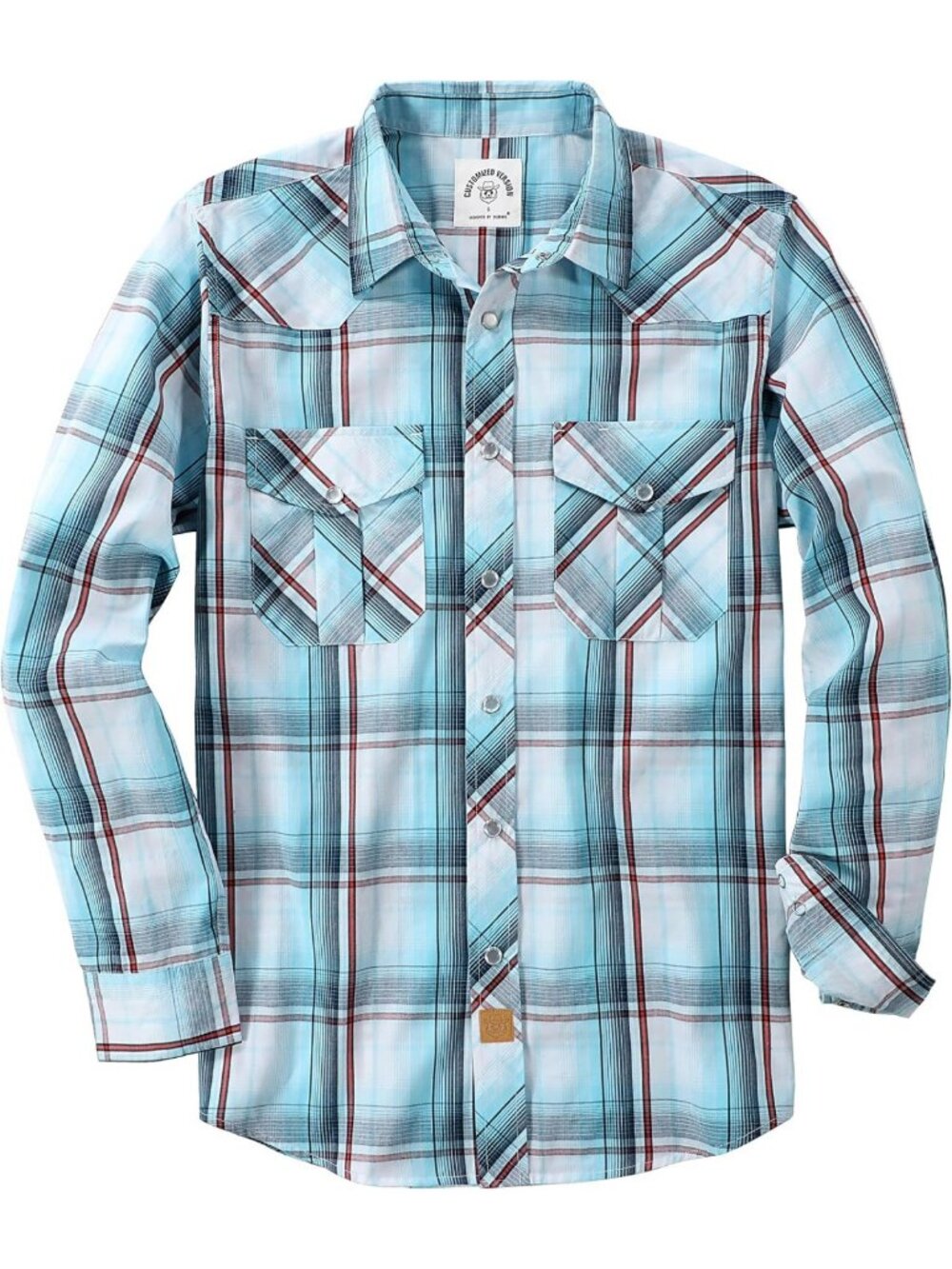 Men's Long Sleeve Plaid Western Shirt, Pearl Snap Casual Cowboy Style Top